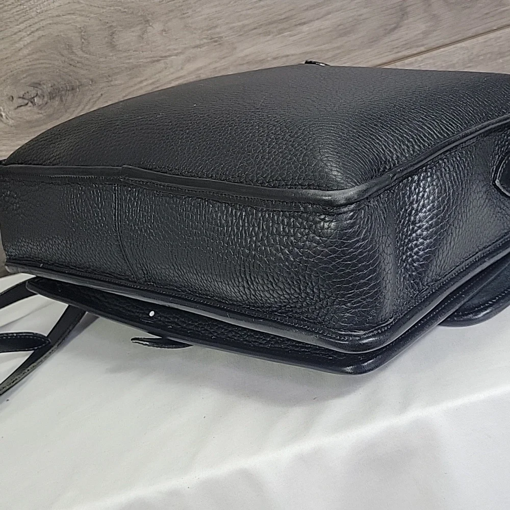 Vintage Dooney & Bourke Black Pebble Leather Briefcase Bag